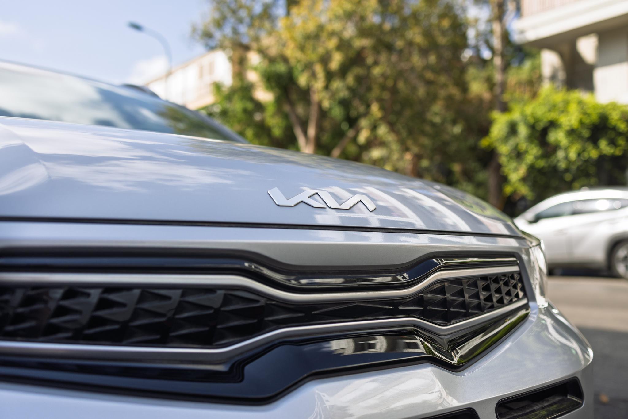 Kia car badge close up