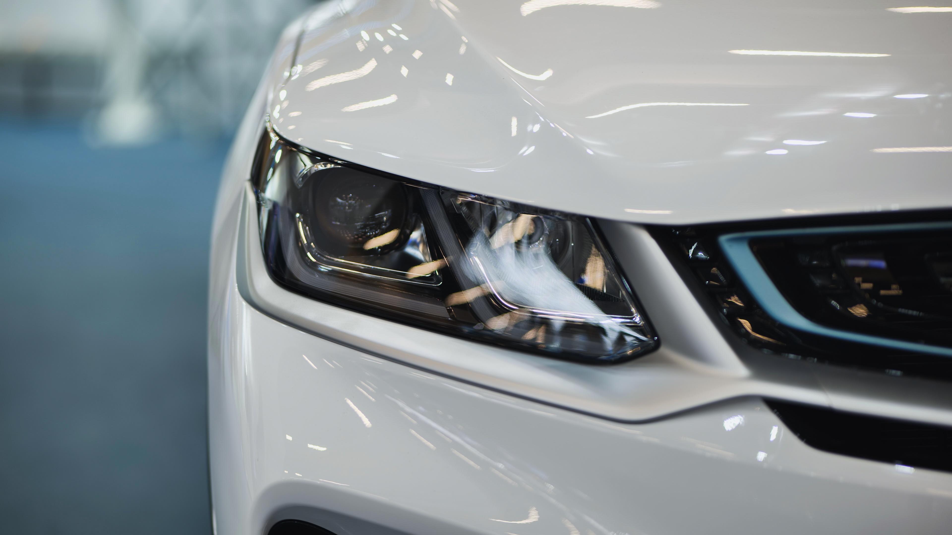 White car close up