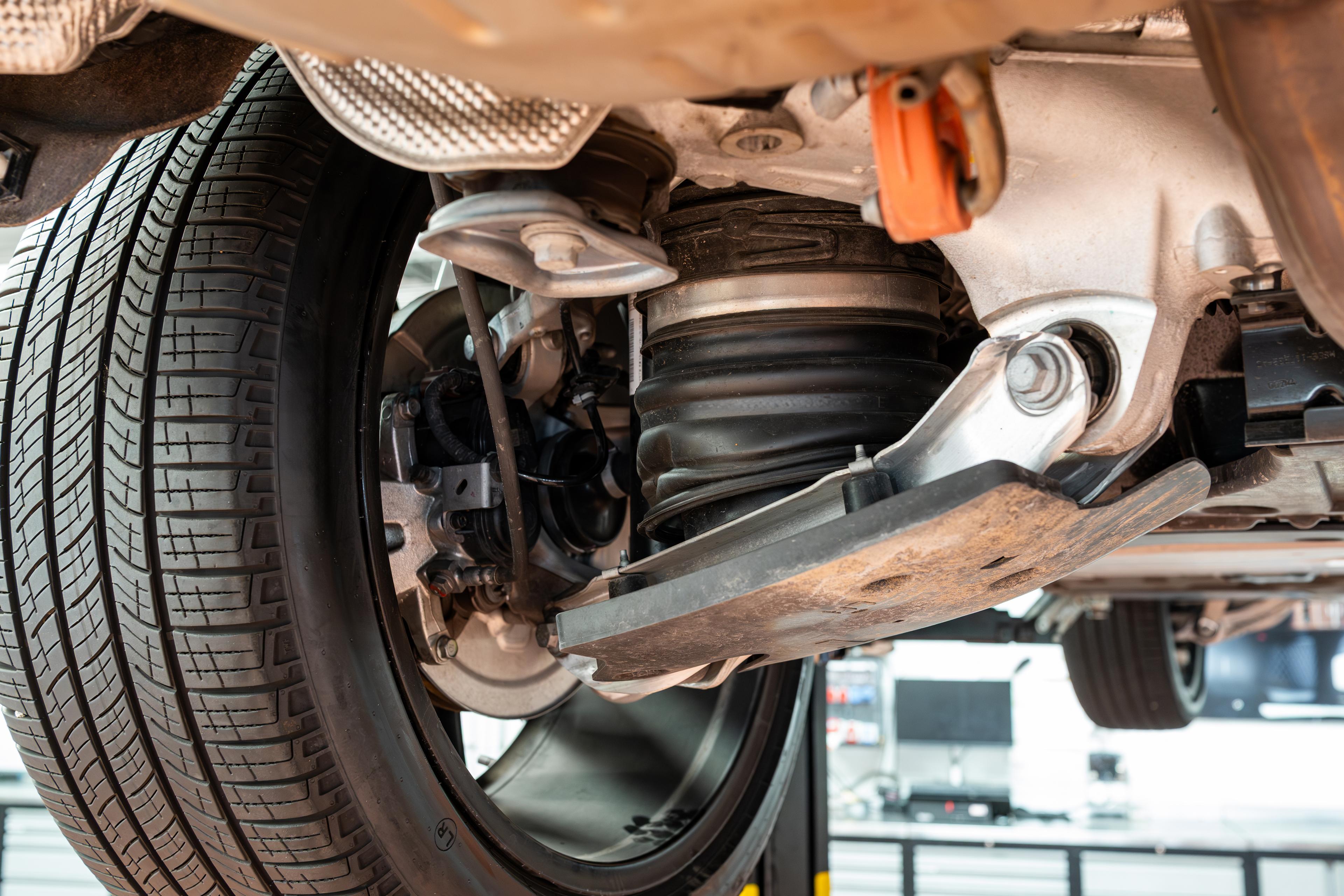 Underneath of a car's axel