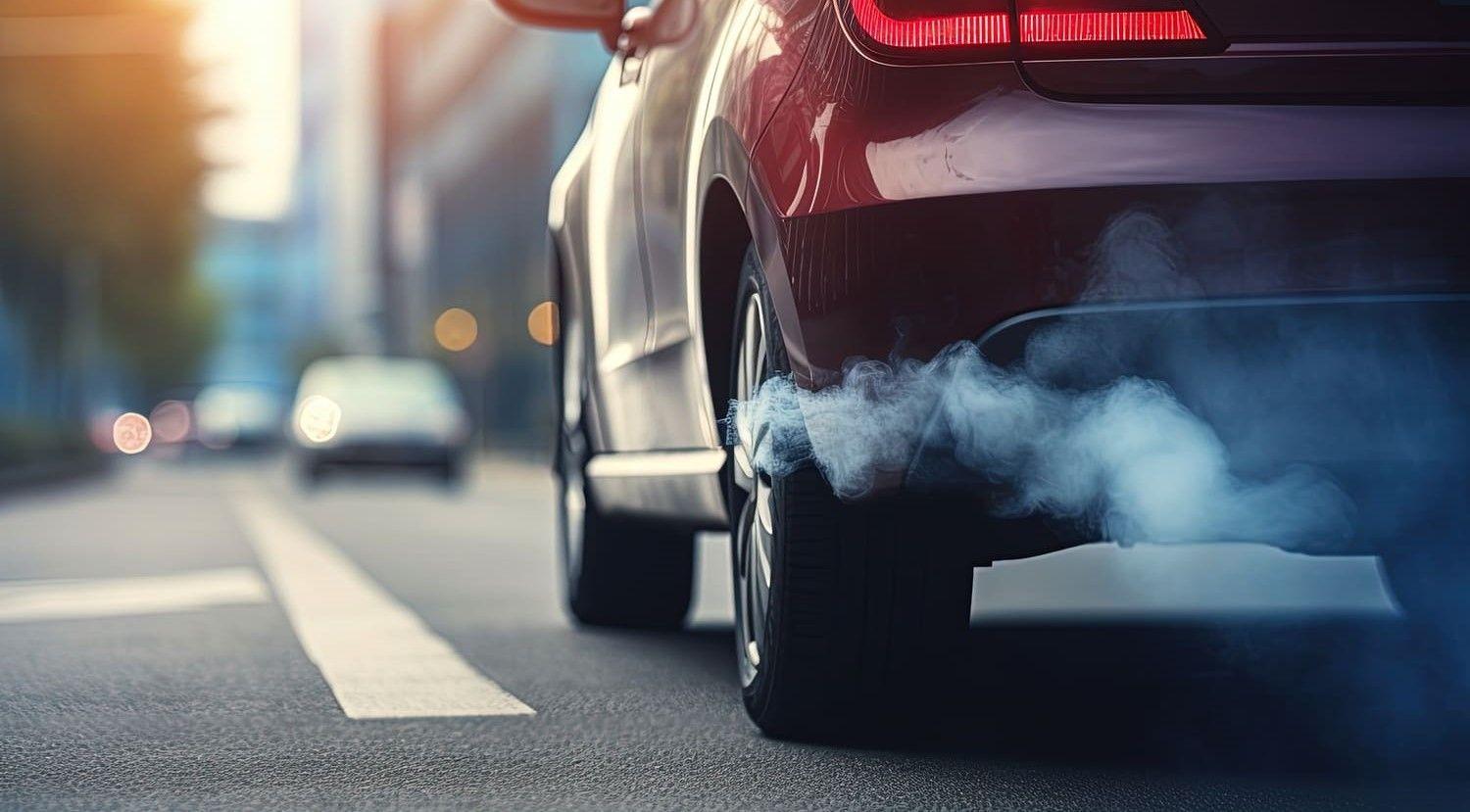 Car with Smoke from Exhaust