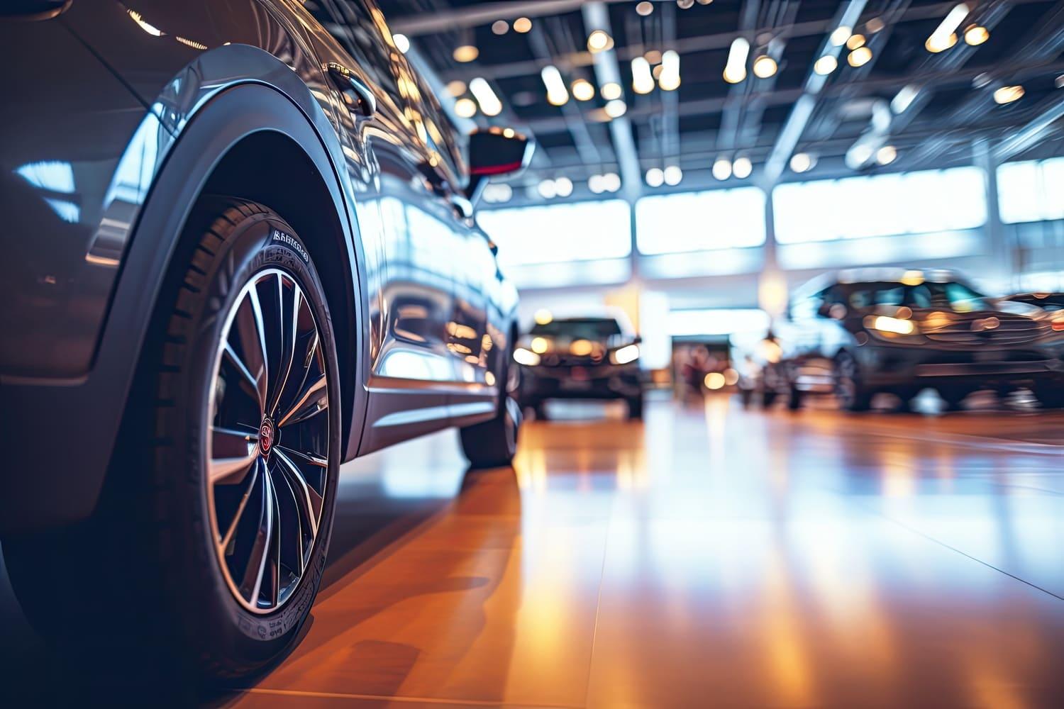 Cars in a dealership