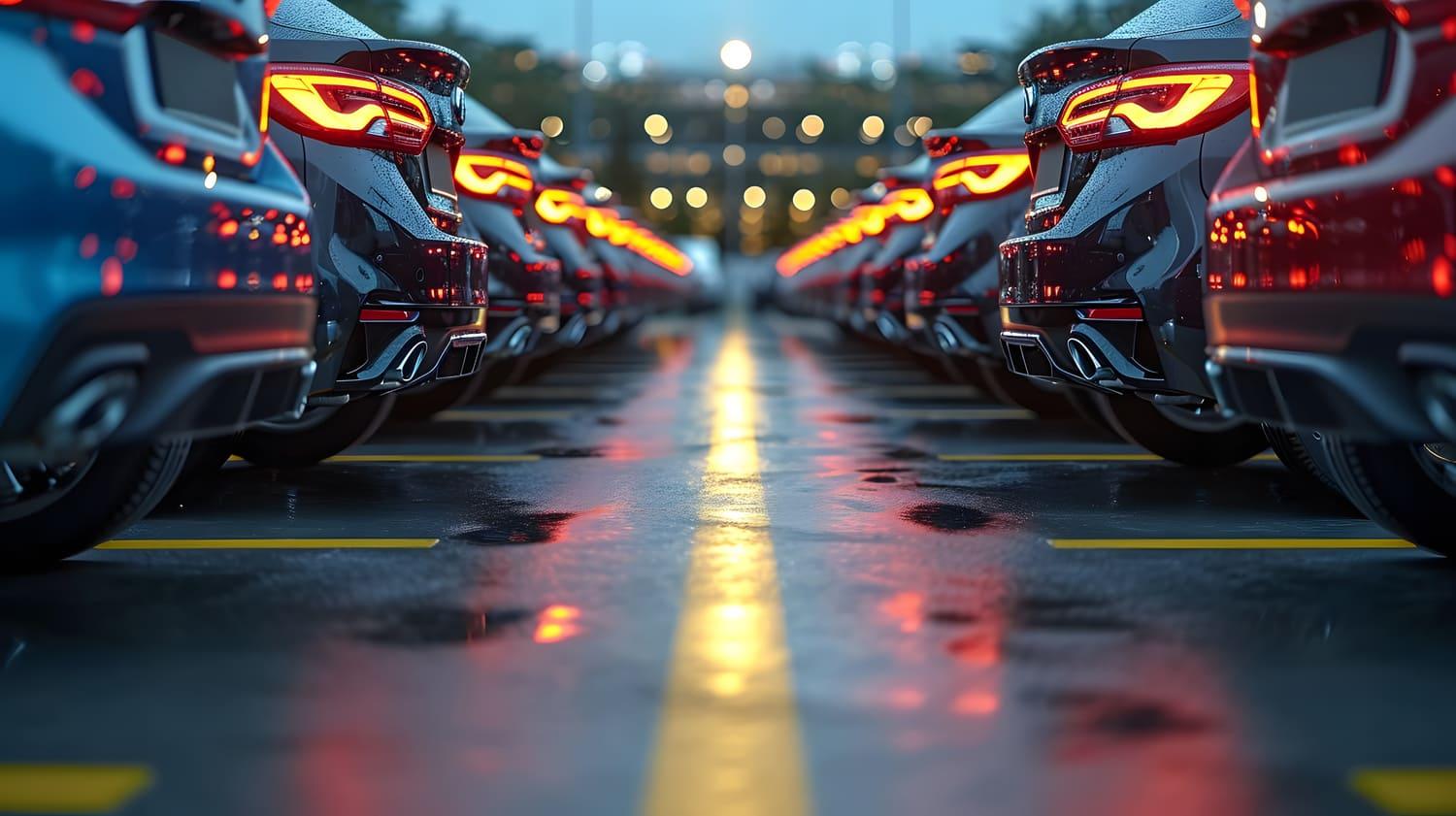 Cars parked back to back