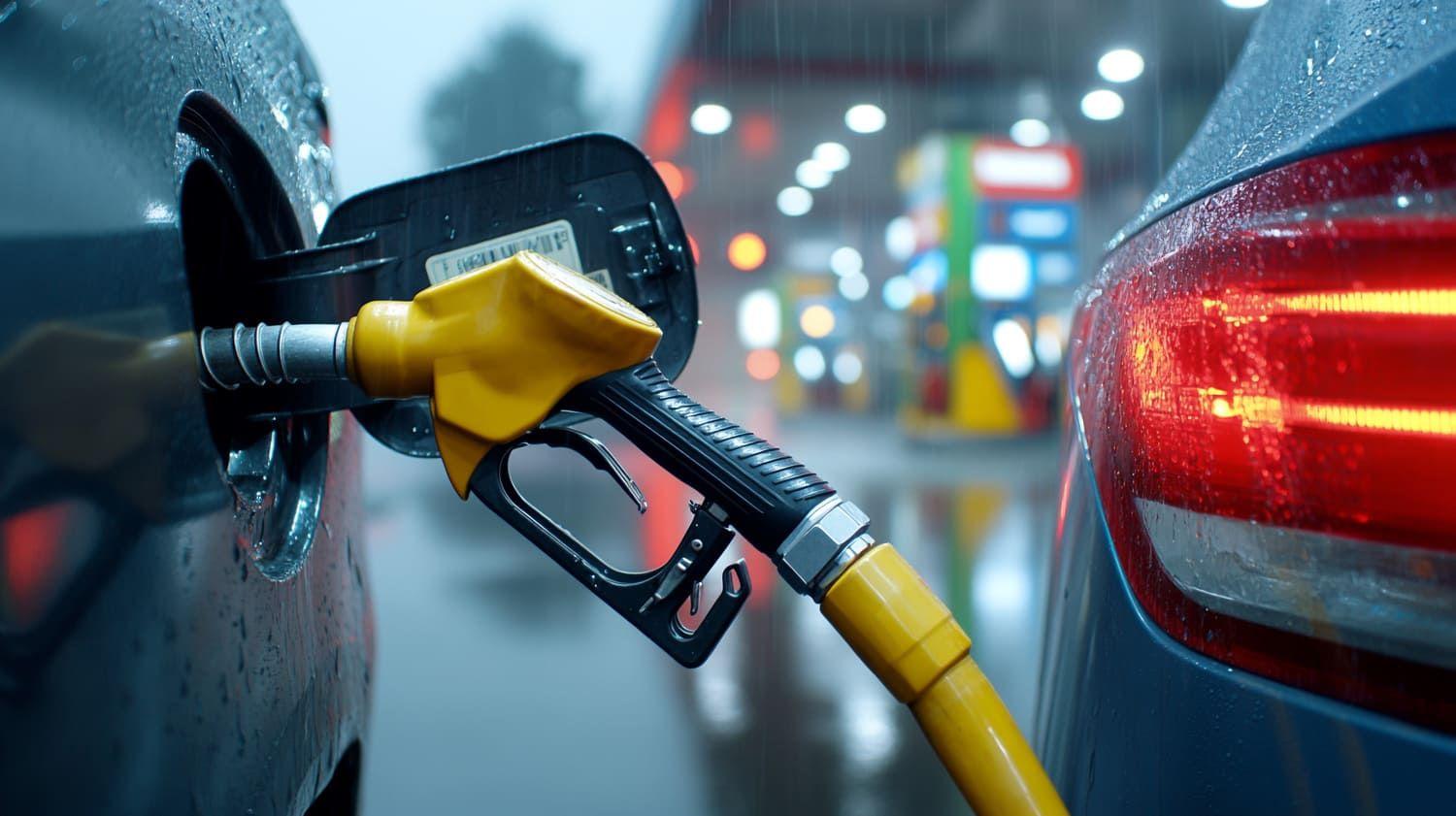 Filling up a car