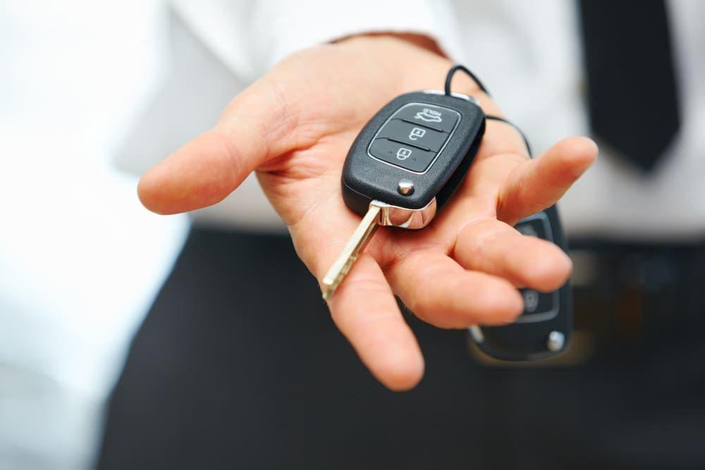 Holding a new car key