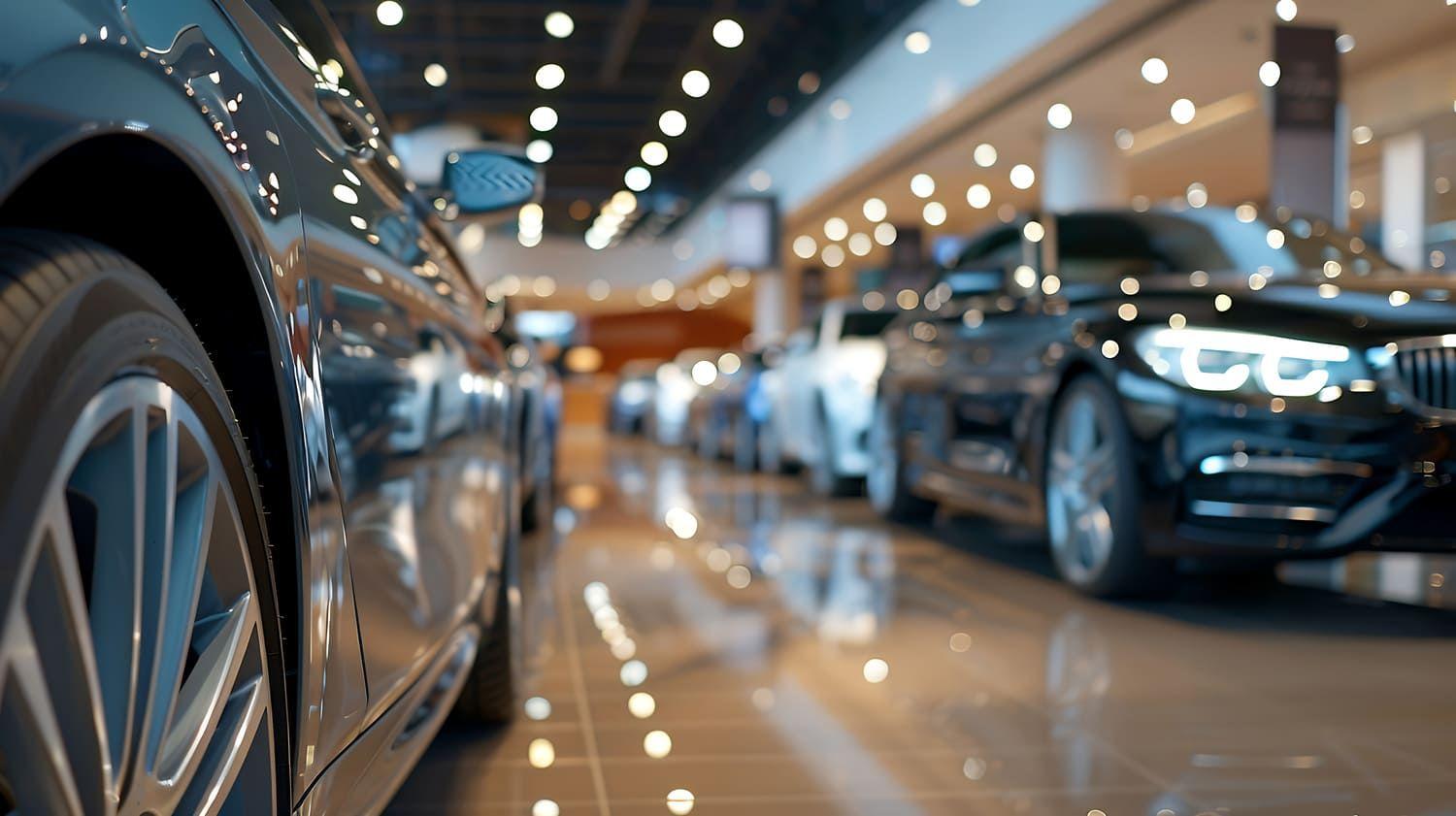 Inside of a car dealership