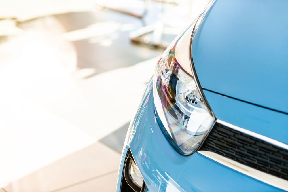 Light blue car close up