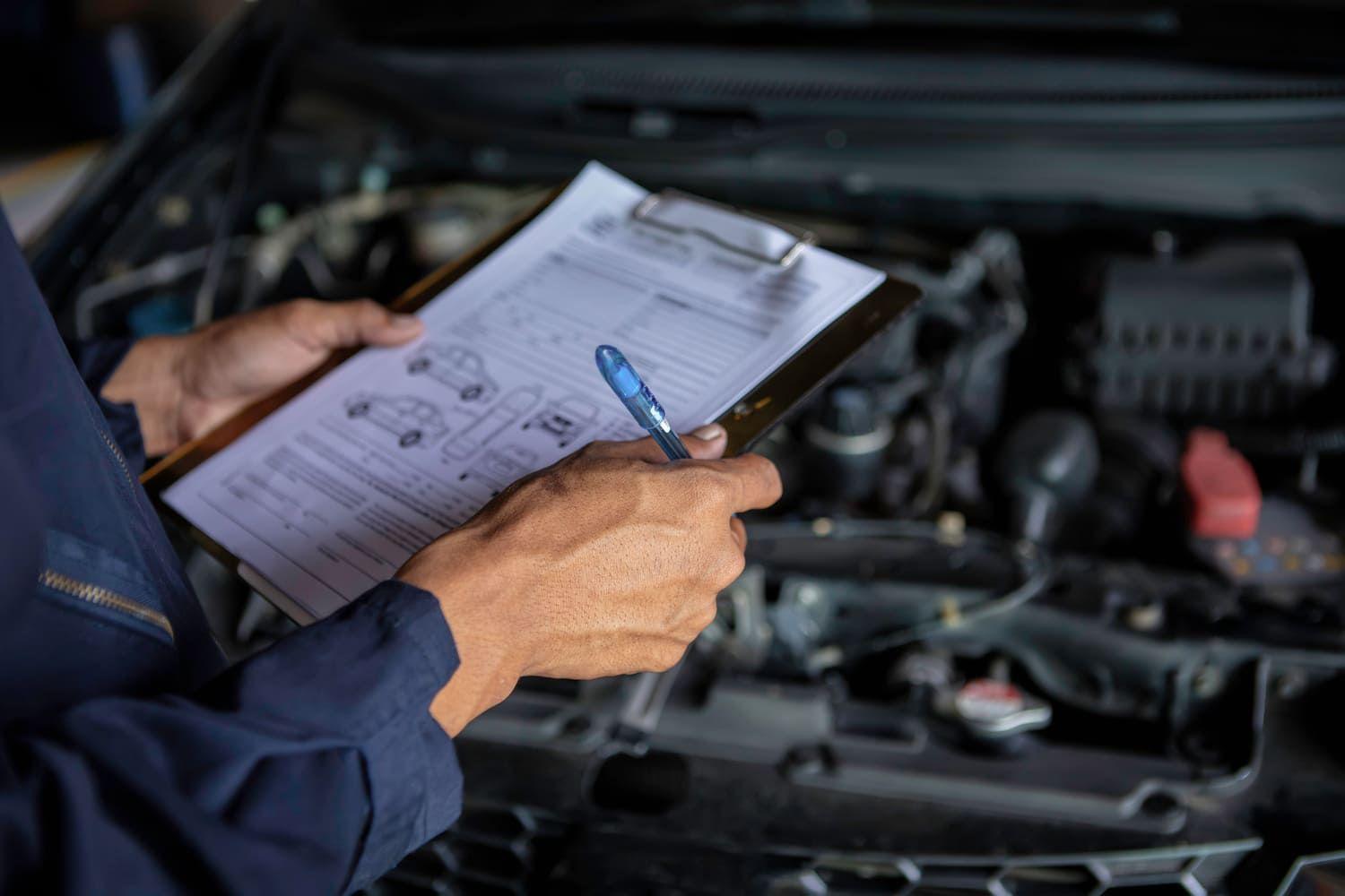 Mechanic checking a vehicle