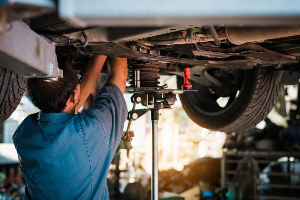Mechanic repairing a car