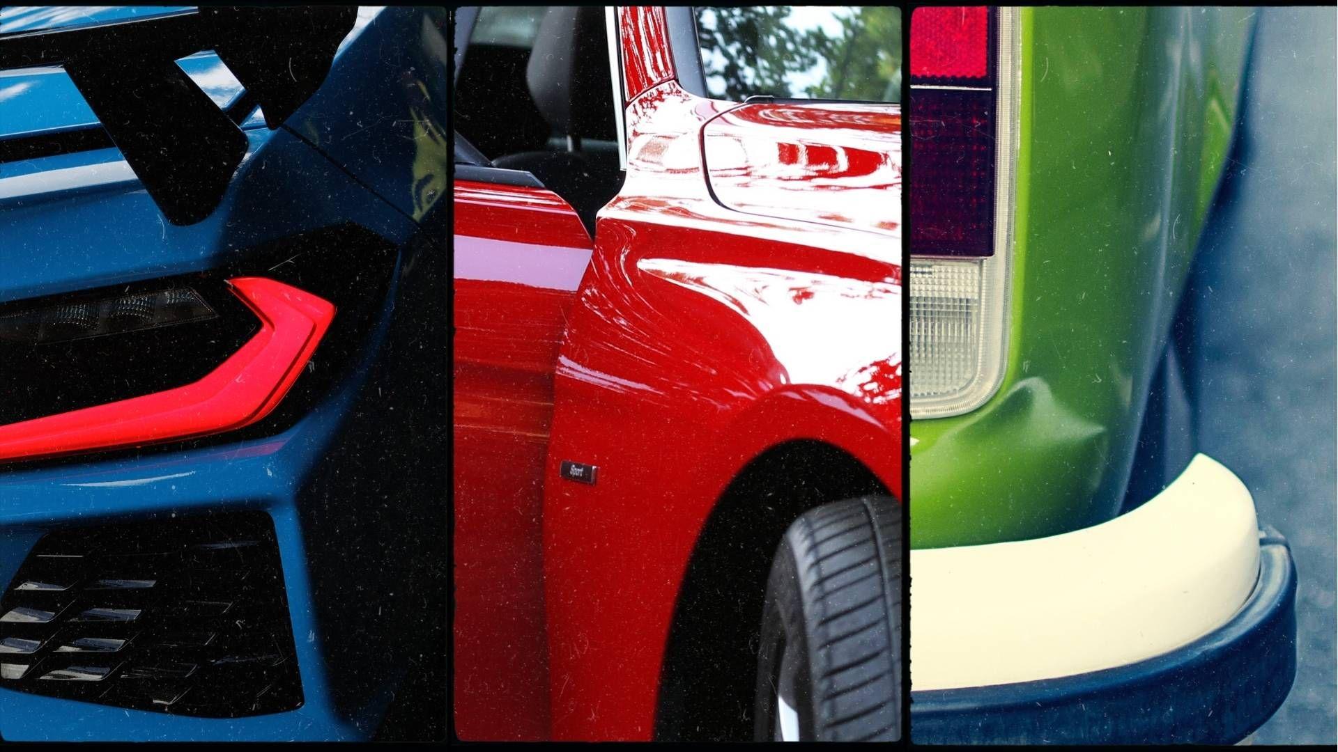 Multiple car close ups