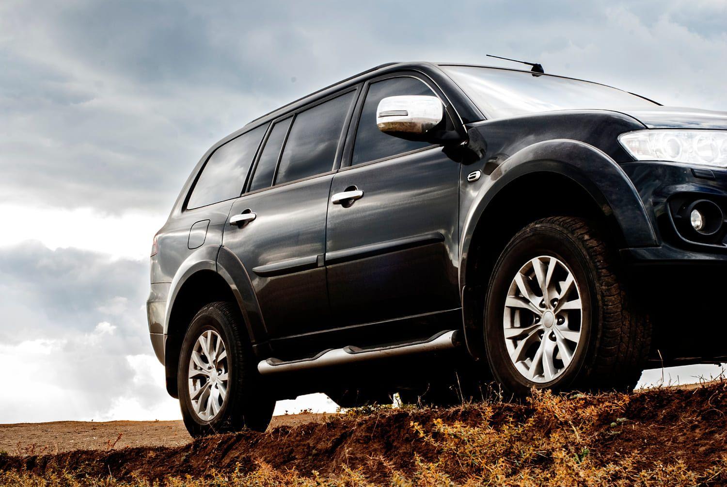 SUV parked on a hill