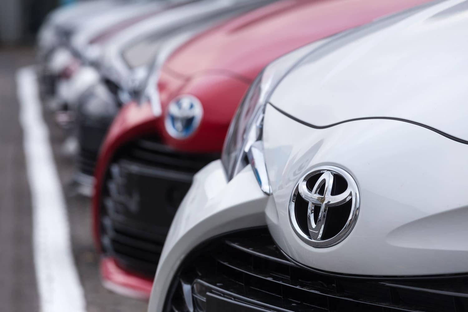 Toyota cars parked in a row