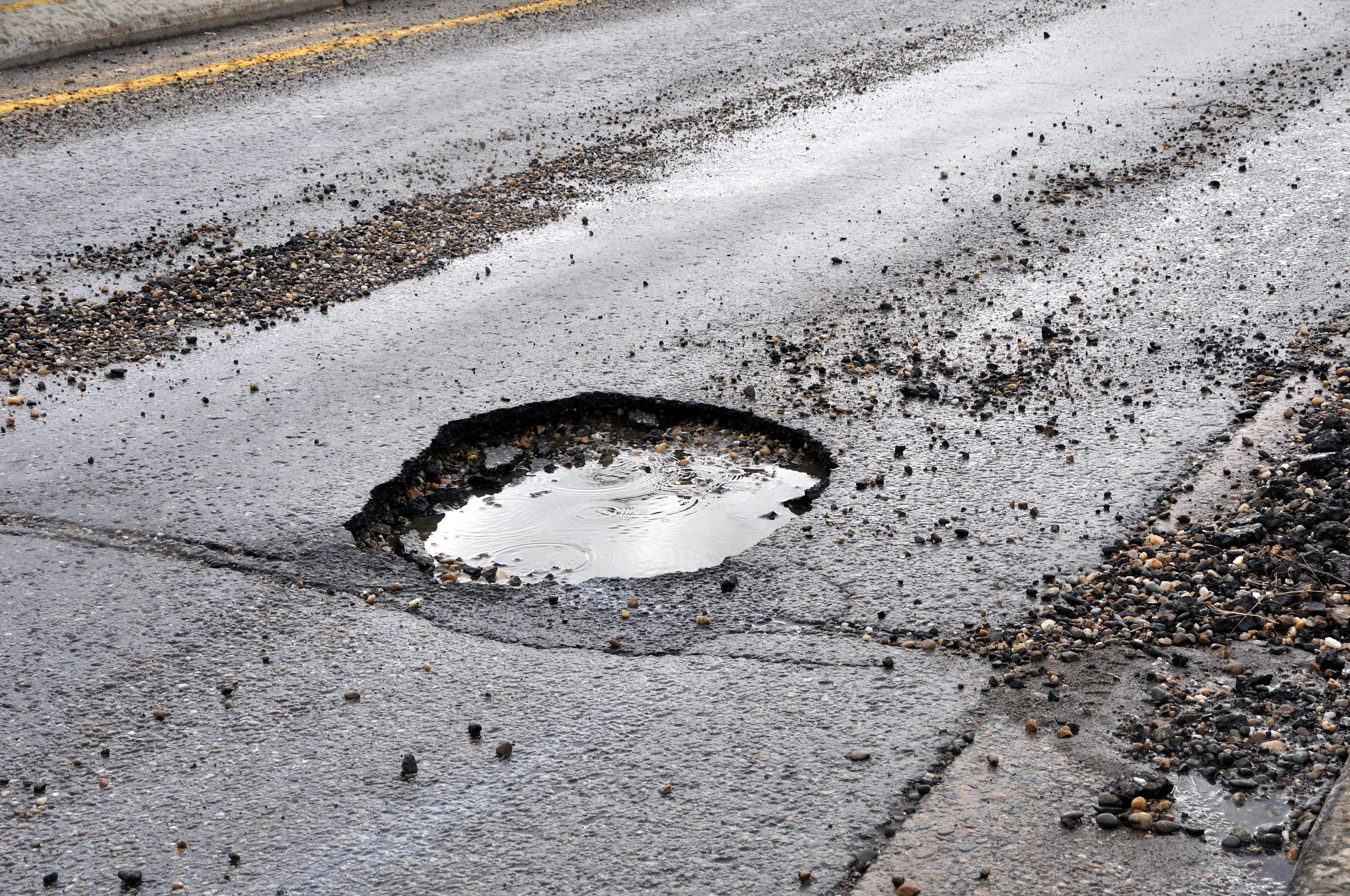 Pothole in the road