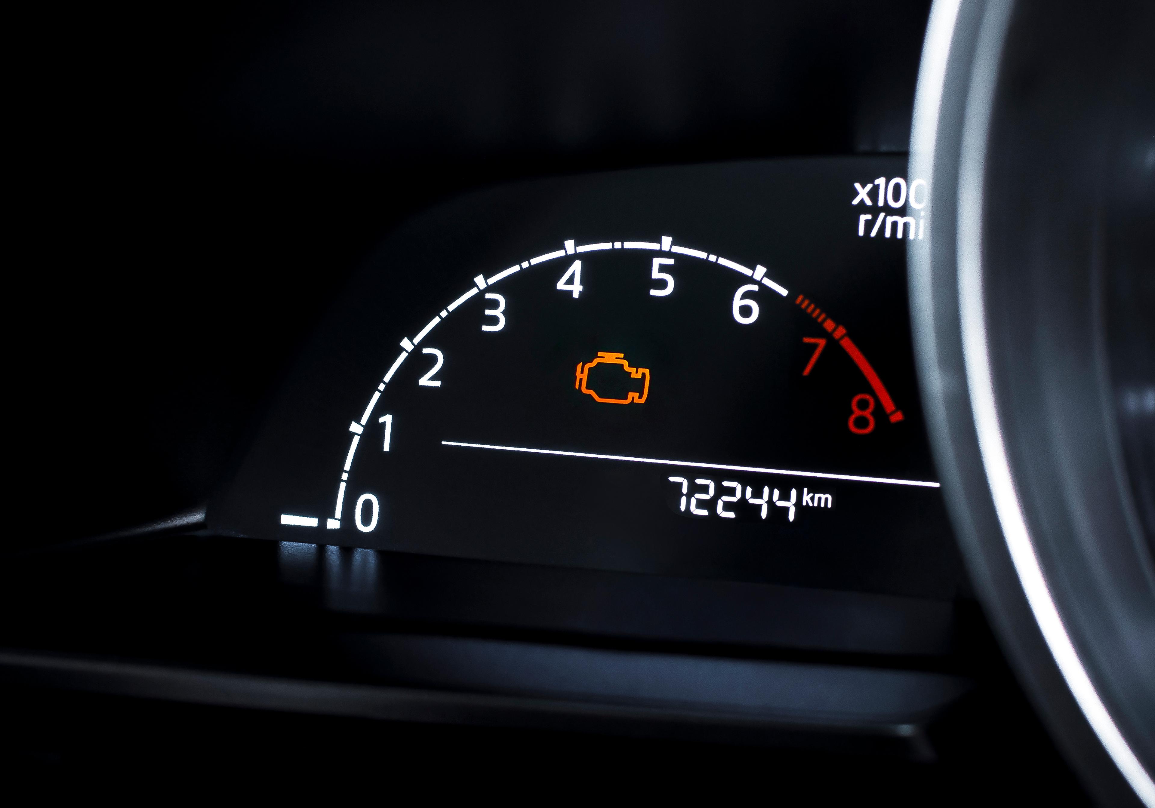 oil change warning light in a car dashboard