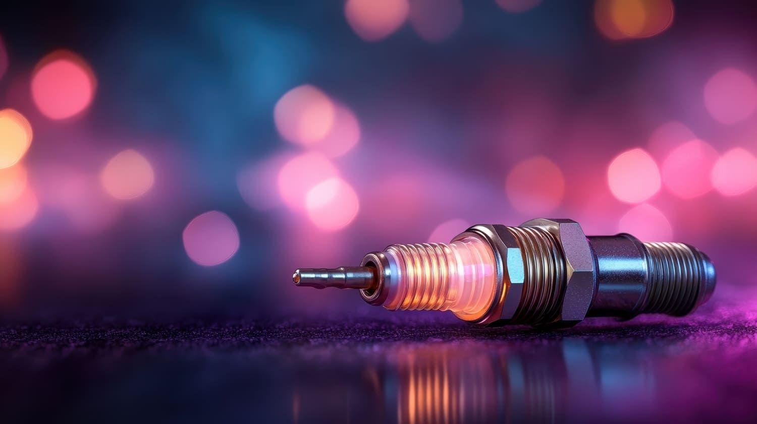 Glow plug on a bright background