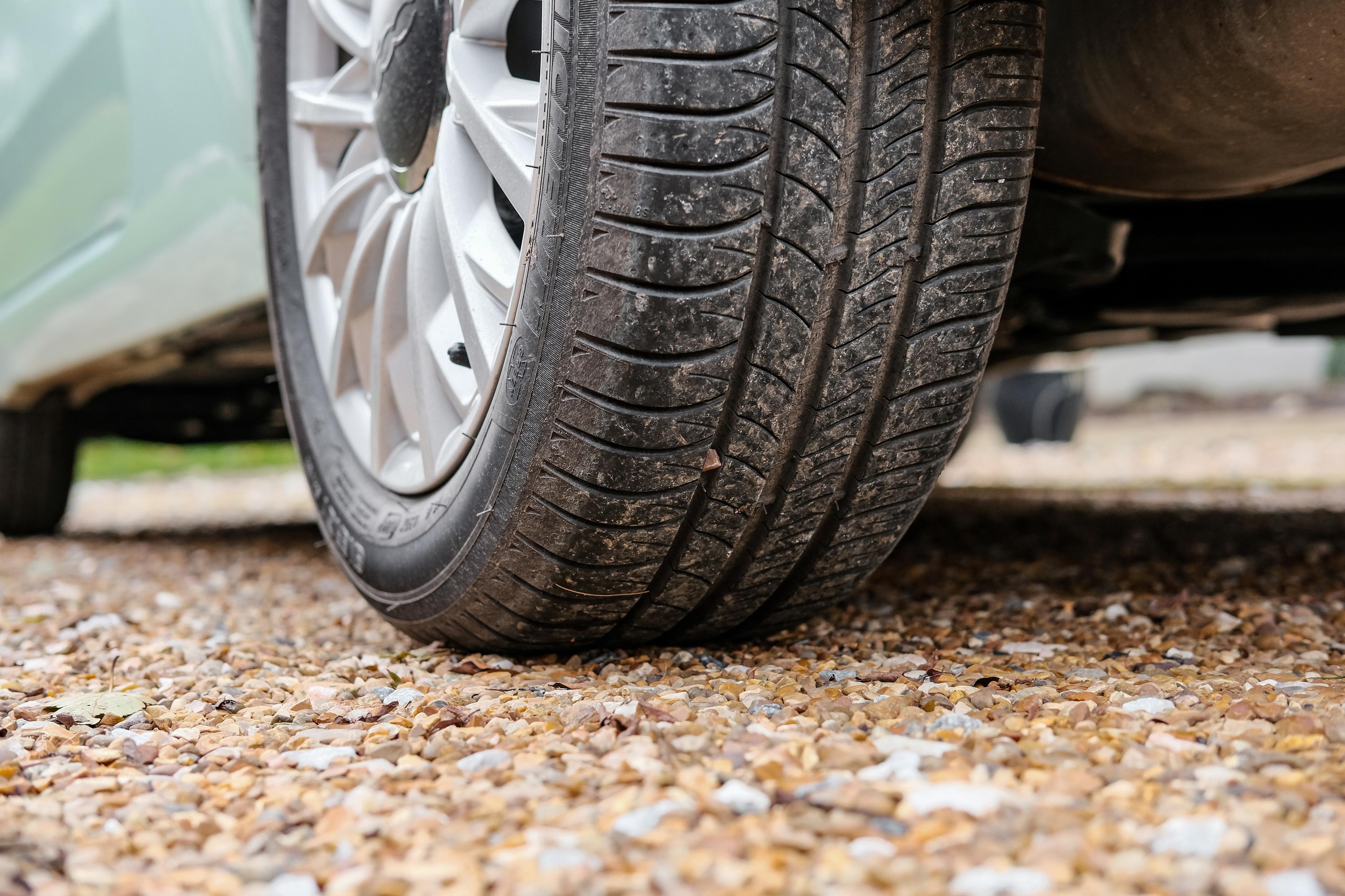Close up of a vehicle's wheel