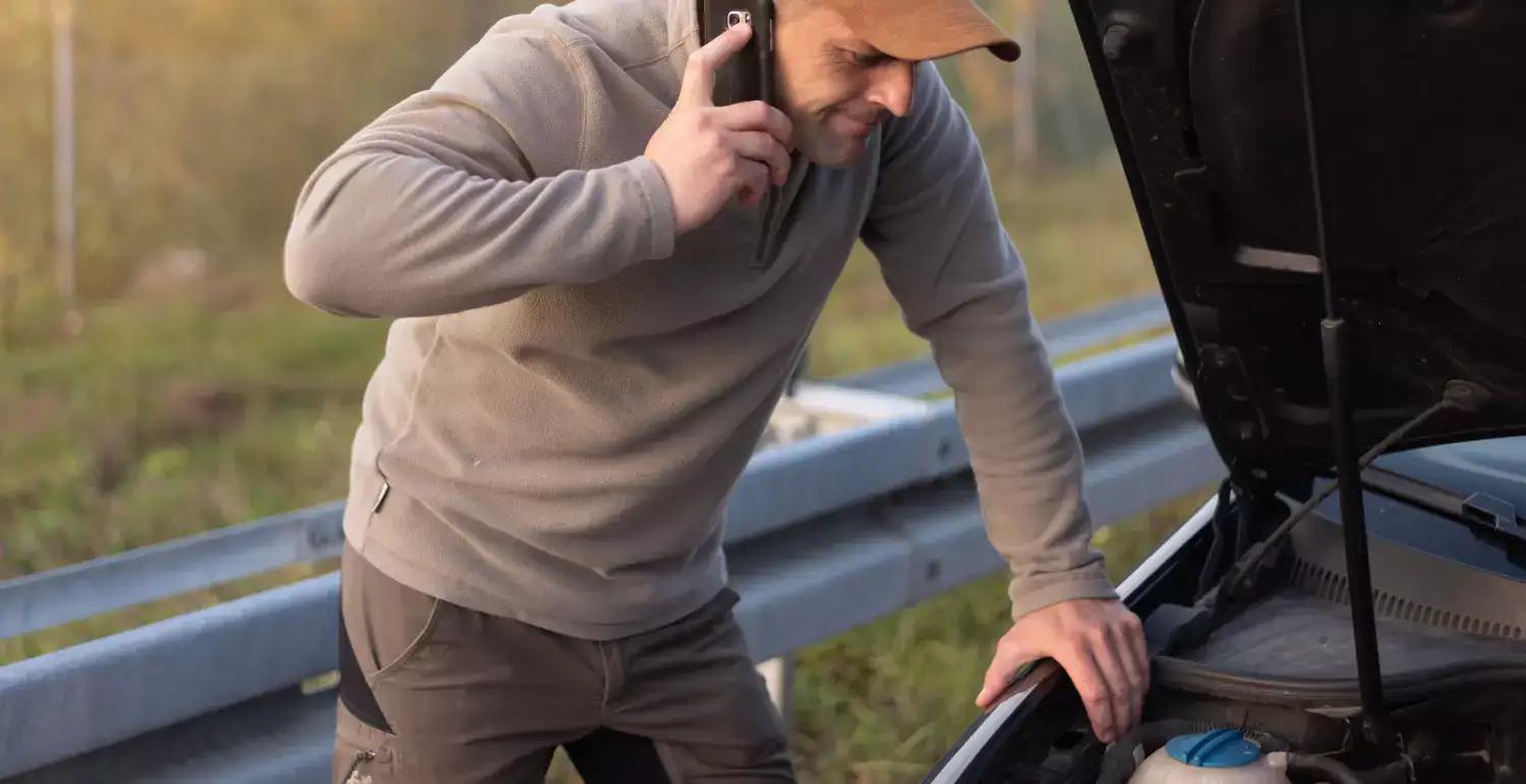 Driver with car problems